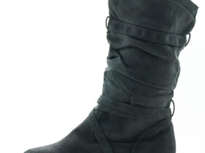 Leather boots isolated on white background